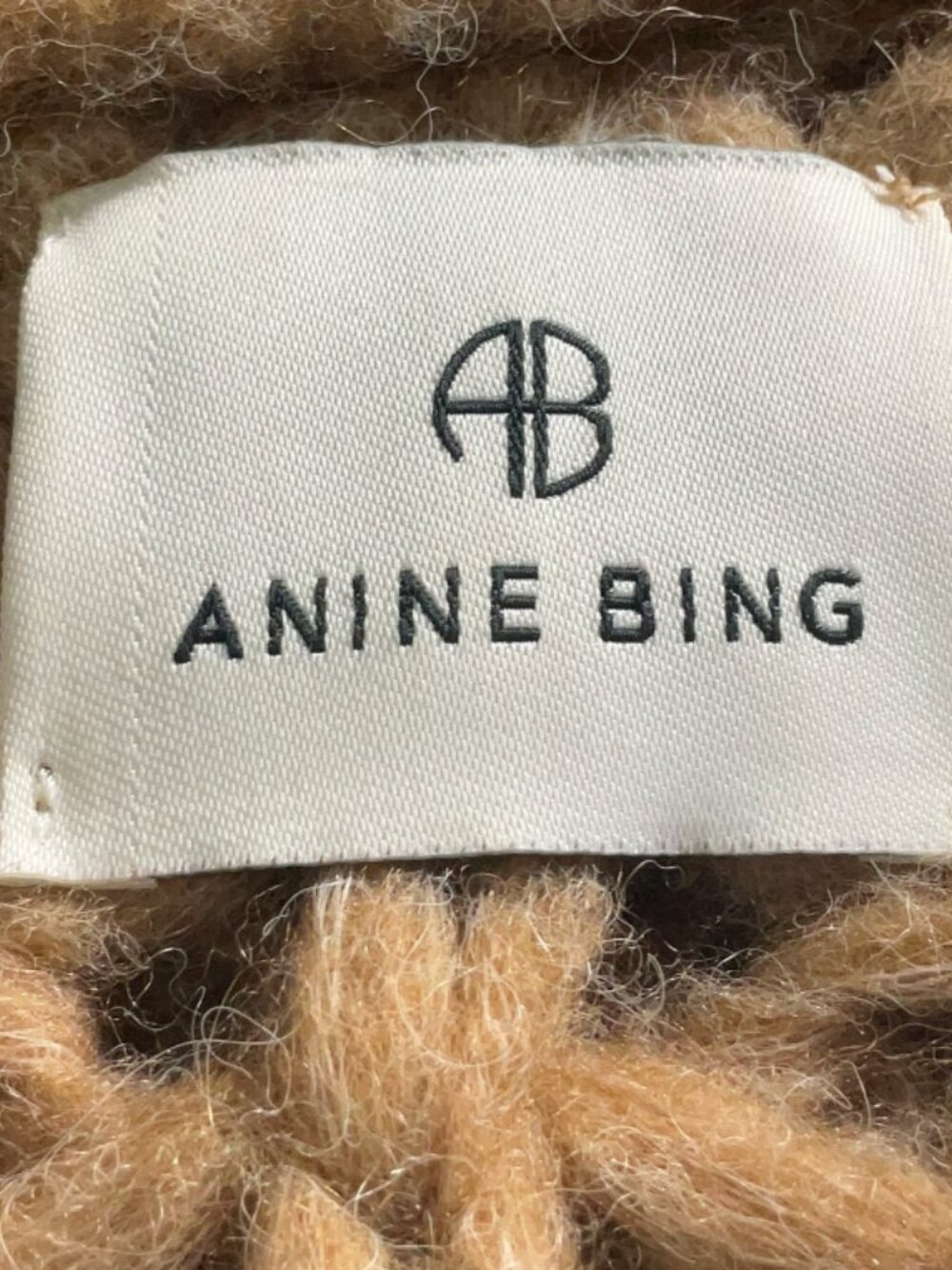 Anine Bing Iris Pullover Sweater Oatmeal Chunky Turtleneck Tan Oversized Wool XS - Picture 6 of 8